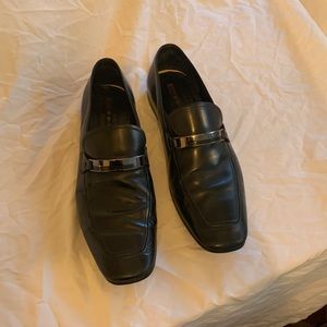 Men's Black Leather Prada Loafers